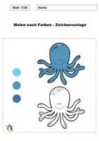 Vorschau - Mal- und Bastelvorlagen - 30 differenzierte PDF-Zeichenvorlagen Malen nach Farben (1) + 3 Bonusmaterial - Seite 2