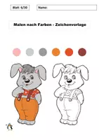 Vorschau - Mal- und Bastelvorlagen - 30 differenzierte PDF-Zeichenvorlagen Malen nach Farben (1) + 3 Bonusmaterial - Seite 1