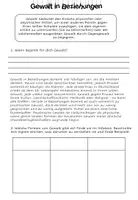 Vorschau - Arbeitsblätter - Gewalt - Liebe, Freundschaft und Sexualität - Seite 1