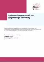 Vorschau - Arbeitsblätter - Reflexion Gruppenarbeit und gegenseitige Bewertung_editierbar - Deckblatt