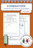 Vorschau - Arbeitsblätter - Kombinatorik - Abendessen und Freizeit im Schullandheim - mit Lösung - Deckblatt