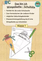 Vorschau - Stundenentwürfe - Das bin ich - Schultüten-Wimpel (Klasse 1) #schulstartbyextraklasse - Seite 1