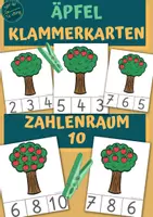 Vorschau - Fördermaterial/Inklusion - Klammerkarten: ZR 10 / Äpfel zählen - Deckblatt