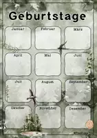 Vorschau - Poster - Geburtstagskalender Wald Poster (DIN A3/A4) FrauCuppaTea - Seite 1