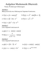 Vorschau - Arbeitsblätter - Mathematik Aufgaben Produktregel (Ableitung) - Seite 1