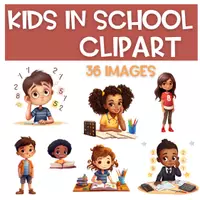 Aperçu - Cliparts/Visuels - Enfants Élèves École CLIP ART / CLIPART - Page de couverture