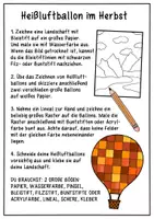 Vorschau - Mal- und Bastelvorlagen - Bunte Heißluftballons im Herbst - Kunst für die Herbstzeit - Seite 1
