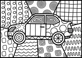 Vorschau - Spiele - Coole Autos & Fahrzeuge - Pop Art zum Weiter und Ausmalen - Kunst für Vertretungsstunden - Seite 1