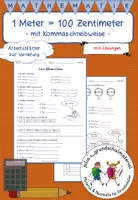 Vorschau - Arbeitsblätter - Arbeitsblätter - "Meter" Längen / mit Kommaschreibweise - mit Lösung - Deckblatt