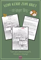 Vorschau - Arbeitsblätter - Getreide Text und Übersichtsseite -Vom Korn zum Brot- - Deckblatt