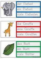 Vorschau - Unterrichtsreihen - Abschreibekartei zu Wildtieren und Schulsachen - DaZ - Seite 1