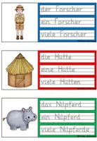 Vorschau - Unterrichtsreihen - Abschreibekartei zu Wildtieren und Schulsachen - DaZ - Seite 2