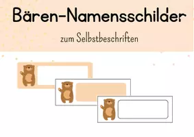 Vorschau - Anderer Materialtyp - Bären-Namensschilder zum Selbstbeschriften - Seite 1