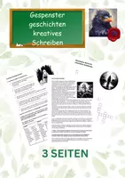 Vorschau - Arbeitsblätter - Gespenstergeschichten - kreatives Schreiben Lesen - Deckblatt