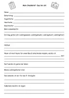 Vorschau - Arbeitsblätter - Steckbrief erstellen - Klassenlehrer 5. Klasse - Deckblatt