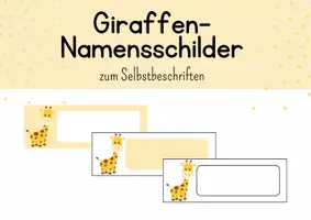 Vorschau - Anderer Materialtyp - Giraffen-Namensschilder zum Selbstbeschriften - Seite 1