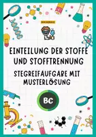 Vorschau - Arbeitsblätter - Einteilung der Stoffe und Stofftrennung - Stegreifaufgabe mit Musterlösung - Deckblatt