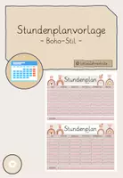 Vorschau - Anderer Materialtyp - Stundenplan - Vorlage - boho - Deckblatt