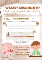 Vorschau - Arbeitsblätter - Was ist Geschichte? - vorstrukturiertes Arbeitsblatt zur Ergebnissicherung - Deckblatt