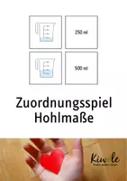 Vorschau - Spiele - Zuordnungsspiel Hohlmaße: Liter und Milliliter am Messbecher - Deckblatt