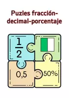 Vista previa - Tarjetas / Manipulativos - Puzles fracción-decimal-porcentaje - Portada