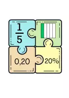 Vista previa - Tarjetas / Manipulativos - Puzles fracción-decimal-porcentaje - página 3