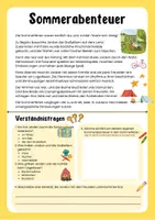 Vorschau - Arbeitsblätter - Leseverstehen Leseverständnis Sommerabenteuer Klasse 2 / 3 - Seite 1