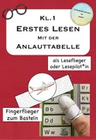 Vorschau - Spiele - Erstes Lesen mit der Anlauttabelle mit Fingerfliegern - Deckblatt