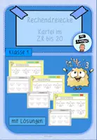 Vorschau - Aufgabenkarten - Rechendreiecke Kartei ZR 20 - Deckblatt