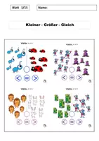 Vorschau - Arbeitsblätter - 25 Arbeitsblätter Vergleiche kleiner-größer-gleich - Mathe GS 1 - Seite 1