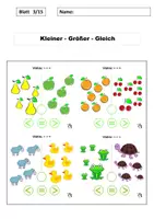 Vorschau - Arbeitsblätter - 25 Arbeitsblätter Vergleiche kleiner-größer-gleich - Mathe GS 1 - Seite 2