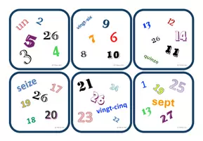 Vorschau - Spiele - Les nombres de 1 à 31 - Kartenspiel à la Finde den Zwilling - Deckblatt