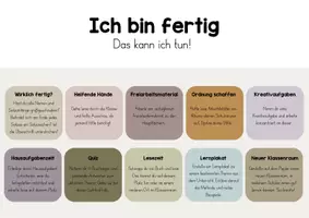 Vorschau - Poster - Ich bin fertig! - Aufgaben für Schnelle - Merkposter - Classroom Management - Seite 1