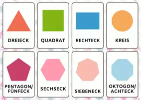 Vista previa - Hojas de trabajo - Geometrische Formen. Niveau II. Formas geométricas en alemán. - página 2