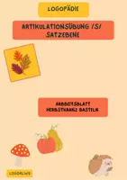 Vorschau - Arbeitsblätter - Artikulationsübung /s/ Herbstkranz basteln - Deckblatt