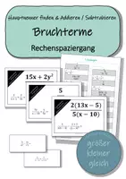 Vorschau - Stationenlernen - Ungleichnamige Bruchterme addieren und subtrahieren - Rechenspaziergang - Deckblatt