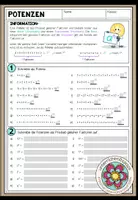 Vorschau - Arbeitsblätter - POTENZEN - Arbeitsblatt - Deckblatt