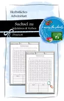 Vorschau - Arbeitsblätter - Suchsel zu Adjektiven & Verben: Arbeitsblatt - Deckblatt