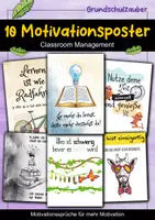 Vorschau - Arbeitsblätter - 10 Motivationssprüche - Motivationsposter Poster A4, Deko, Motivation - Deckblatt