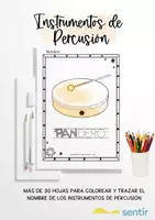 Vista previa - Hojas de trabajo - Trazar y Colorear Instrumentos de la Familia de Percusión - Portada