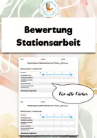 Vorschau - Arbeitsblätter - Stationsarbeit Bewertungsbogen für alle Fächer - Deckblatt