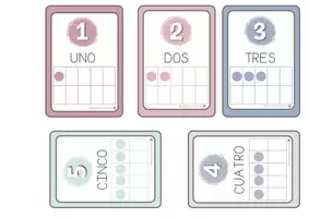 Vista previa - Refuerzo / NEE / Materiales de apoyo - Tarjetas de números del 1 al 10 "estilo BOHO". - página 3