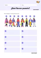 Vorschau - Arbeitsblätter - ¿Qué llevan puesto? La ropa y la descripción física - Seite 1