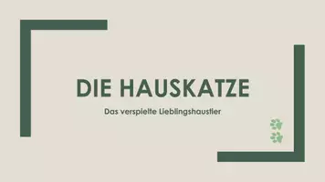 Vorschau - Präsentationen/Tafelbilder - Die Hauskatze (Präsentation und H5P) - Deckblatt