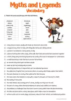 Vista previa - Hojas de trabajo - Myths and Legends, Vocabulary Worksheet - Portada