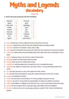 Vista previa - Hojas de trabajo - Myths and Legends, Vocabulary Worksheet - página 2