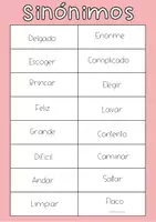 Vista previa - Hojas de trabajo - Juego sinónimos y antónimos - página 1