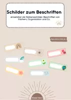 Vorschau - Bildkarten - Schilder zum Beschriften Boho-Stil (Namen, Fächer & Co,) - Deckblatt