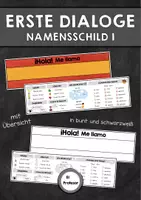 Vorschau - Arbeitsblätter - Erste Dialoge - Spanischunterricht (Namensschild Version 1) - Deckblatt