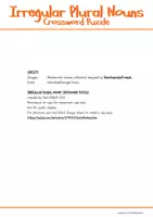 Vorschau - Arbeitsblätter - Irregular Plural Nouns, Crossword Puzzle - Seite 2